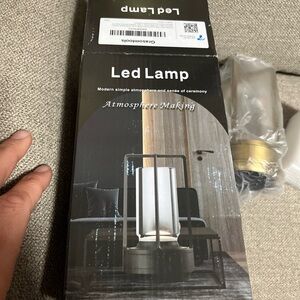Modern LED Lamp with Black Frame golden new in box
